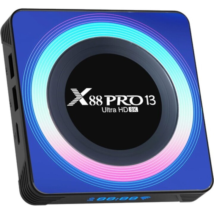 X88 PRO 13 4 Go/64 Go Boîtier Acrylique Android 13 – Android TV