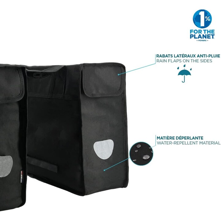 MOBILIS Bike Double Pannier borsa doppia per bicicletta 2x15L nera
