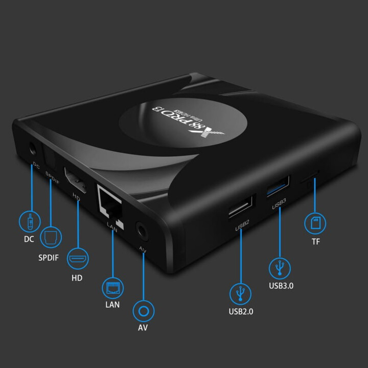 X88 PRO 13 4 Go/64 Go Smart System Android 13 Noir – Android TV