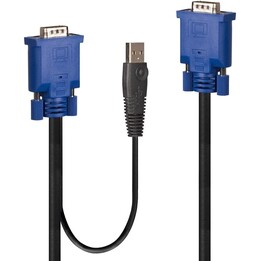 Lindy 32186 cavo per tastiera, video e mouse Nero, Blu 2 m