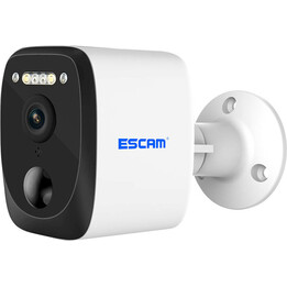 Cámara de seguridad IP Escam QF370 3MP Visión Nocturna a Color WiFi Panel Solar Blanco