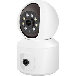 Câmera de Segurança IP Escam QF010 2MP+2MP Visão Noturna Cor Panorâmico Wifi Branco
