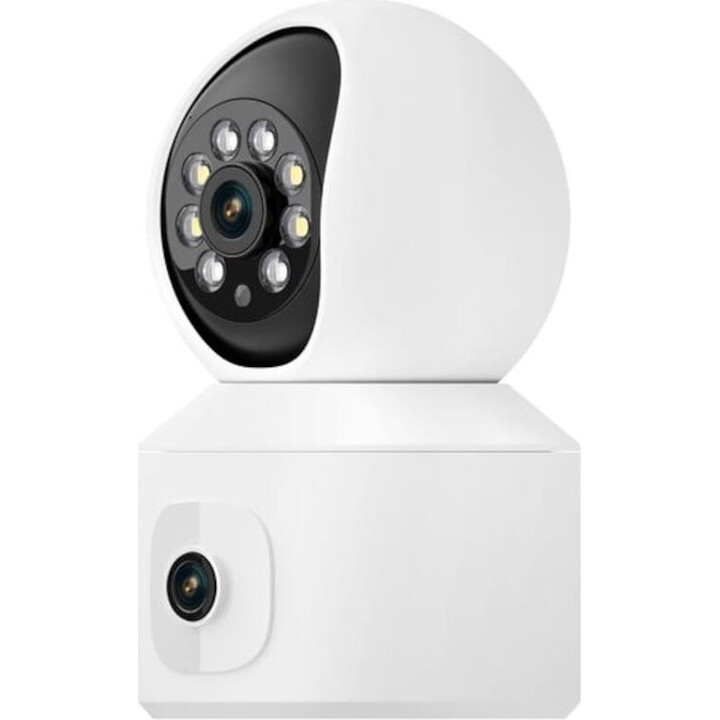 Telecamera di sicurezza IP Escam QF010 2MP+2MP Visione notturna a colori Panning Wifi Bianco