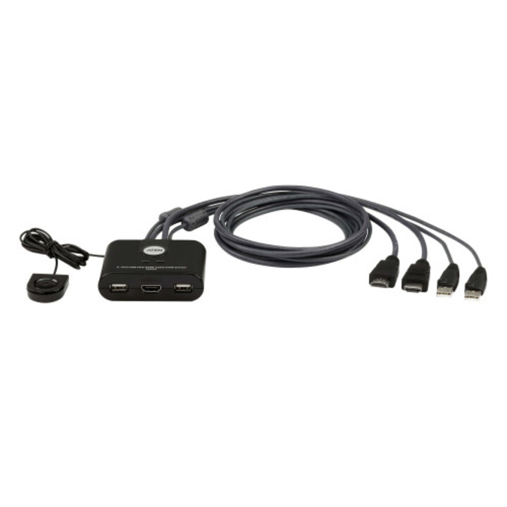 Aten Switch Kvm Usb Fhd Hdmi de 2 portas em formato de cabo