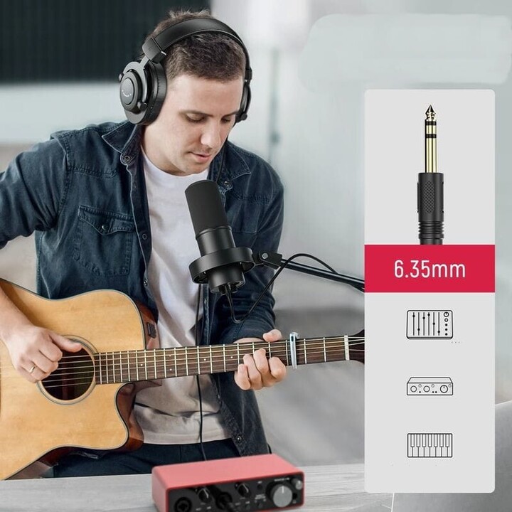 FIFINE H8 Streaming/Studio Jack 3.5mm/Jack 6.35 mm Nero - Cuffie cablate