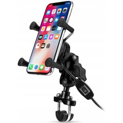 SUPPORT DE TÉLÉPHONE POUR MOTO FREEDCONN MC7W AVEC CHARGEUR INDUCTIF + FIXATION DU TUBE DE DIRECTION BM2R