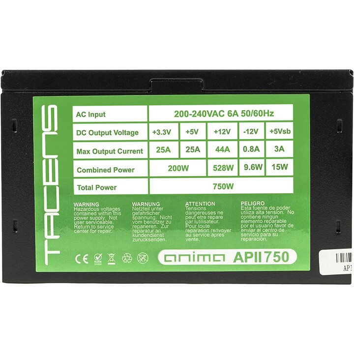 Fuente de Alimentación Anima APIII750/ 750W/ Ventilador 12cm