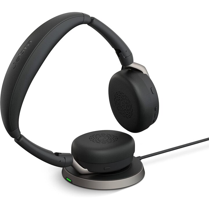 Cuffie stereo Jabra Evolve2 65 Flex UC On-Ear (Bluetooth, wireless, USB-C, stazione di ricarica)