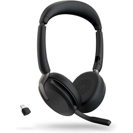 Jabra Evolve2 65 Flex UC Stereo Headset On-Ear (Bluetooth, sans fil, USB-C, station de charge)