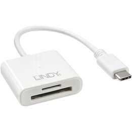 LINDY 43185 Lector de tarjetas USB 3.2 Tipo C SD/microSD blanco