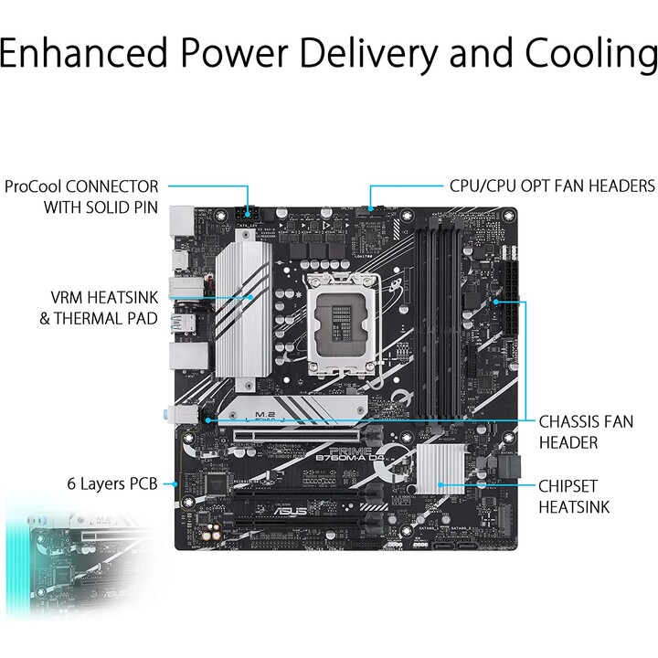 Asus PRIME B760M-A D4-CSM Intel B760 LGA 1700 micro ATX
