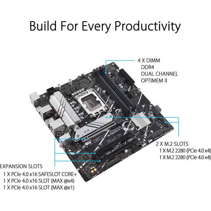 Asus PRIME B760M-A D4-CSM Intel B760 LGA 1700 micro ATX