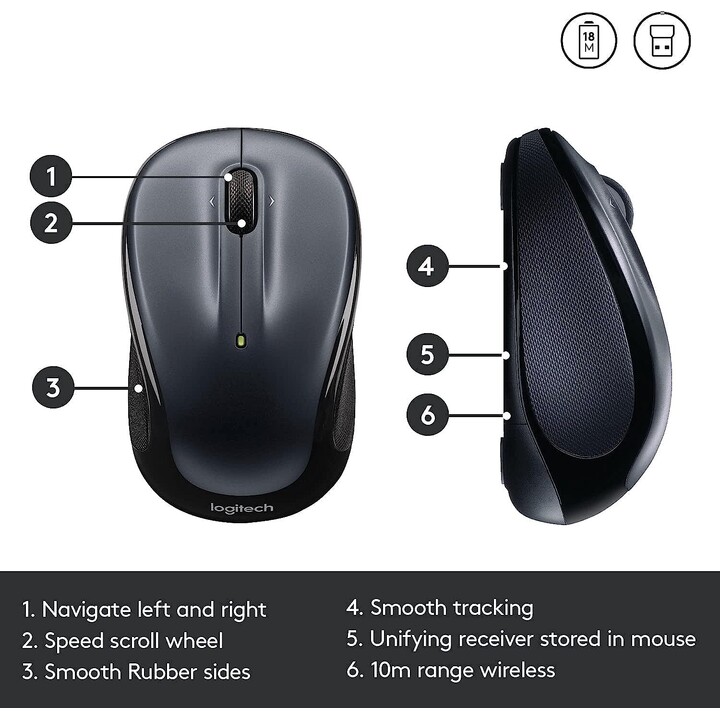Ratón inalámbrico Logitech M325s Plata oscuro - Emea