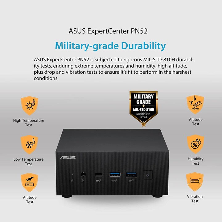 ASUS ExpertCenter PN52-BBR758HD Mini Ordenador Barebone AMD Ryzen 7 WiFi Negro