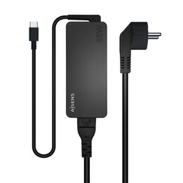Carregador de laptop Aisens ASCH-1PD65D-BK/ 1xUSB tipo C/ 65 W