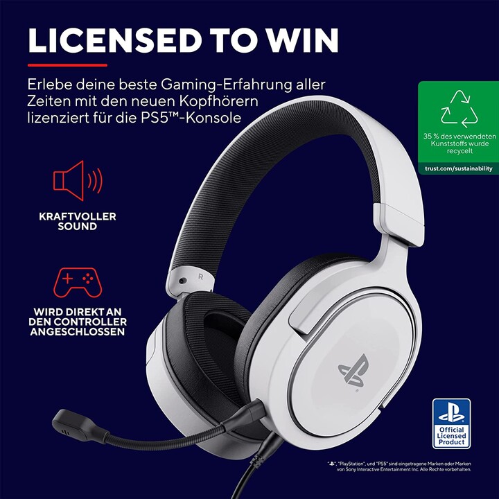 Trust GXT 498 Forta Auriculares Alámbrico Diadema Juego Negro, Blanco