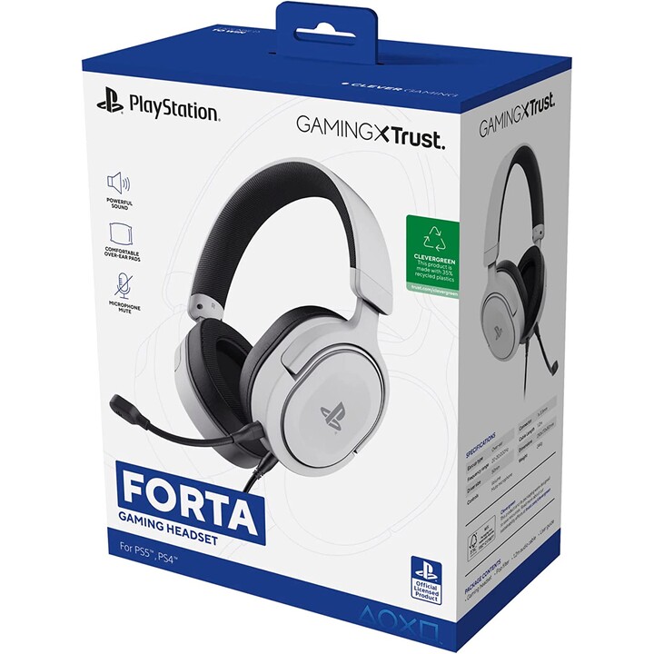 Trust GXT 498 Forta Auriculares Alámbrico Diadema Juego Negro, Blanco