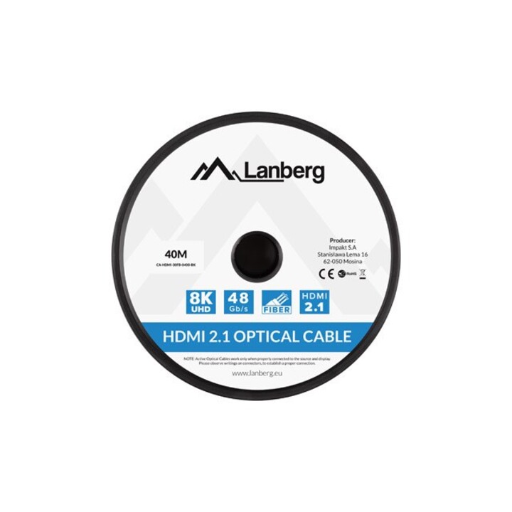 Lanberg Cavo Hdmi M/M V2.1 40M 8K Ottico Aoc