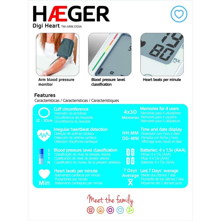 Haeger digi heart blood pressure monitor