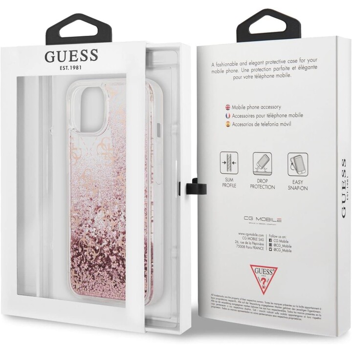 Mobile case back cover cool license guess liquid pink for iphone 13 pro