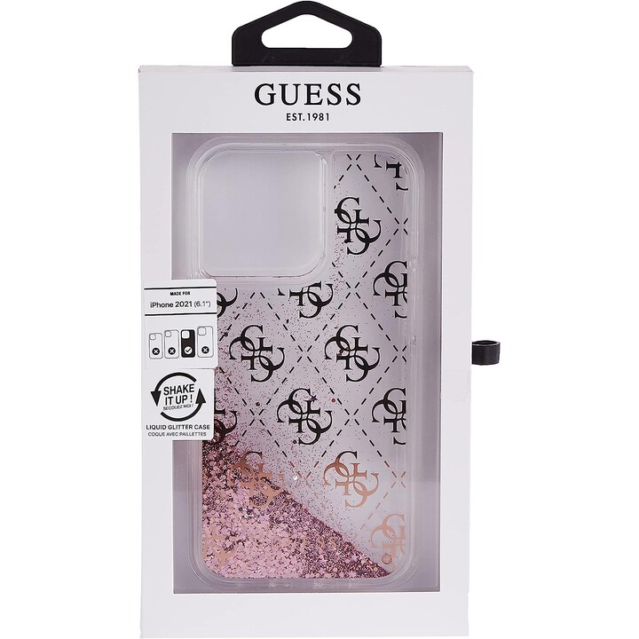 Mobile case back cover cool license guess liquid pink for iphone 13 pro