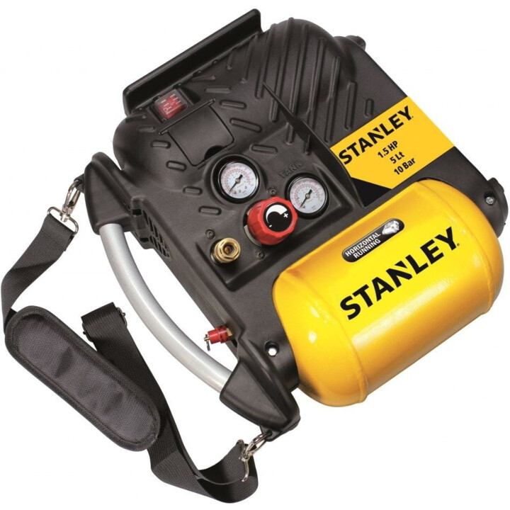 Stanley AIR-BOSS, Compresor de aire sin aceite 230V 1,5Km 5L, Profesional portátil, Negro