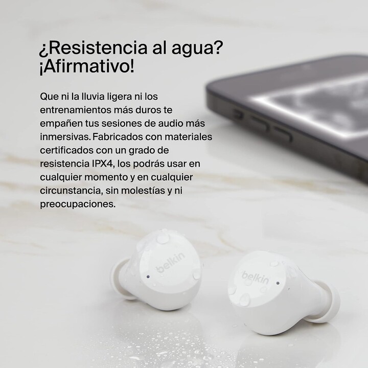 Belkin Soundform Bolt True Wireless Earbuds White