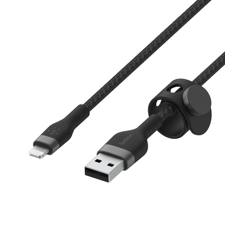 Belkin Cable USB-A a LTG Oplot, Silicona, 3M Negro
