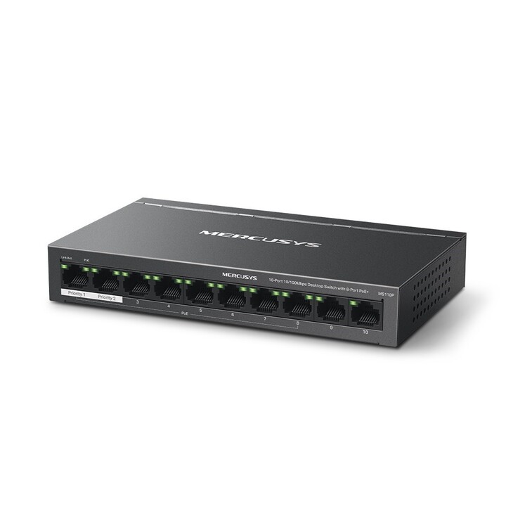 SWITCH MERCUSYS 10 PORTS 10-100 8POE