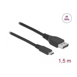 Bidirektionales USB-Typ-Cª-auf-DisplayPort-Kabel (DP-Alt-Modus) 8K 60 Hz 1,5 m DP 8K-zertifiziert