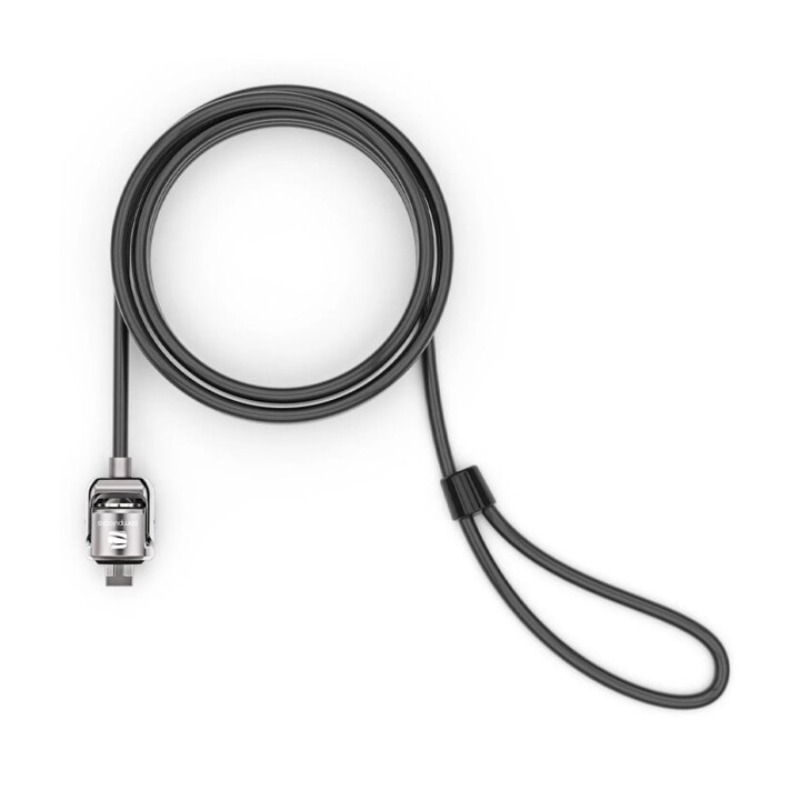 Universal Security Cable Lock T-bar with peripheral Security Trap Keyed Alike - black