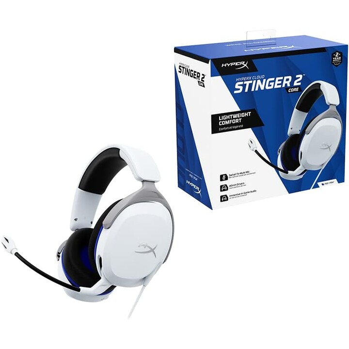 Casque de jeu Hyperx Cloud Stinger 2 Core, PS, blanc