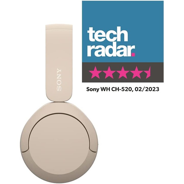 Cuffie wireless Sony WH-CH520/ con microfono/ Bluetooth/ beige