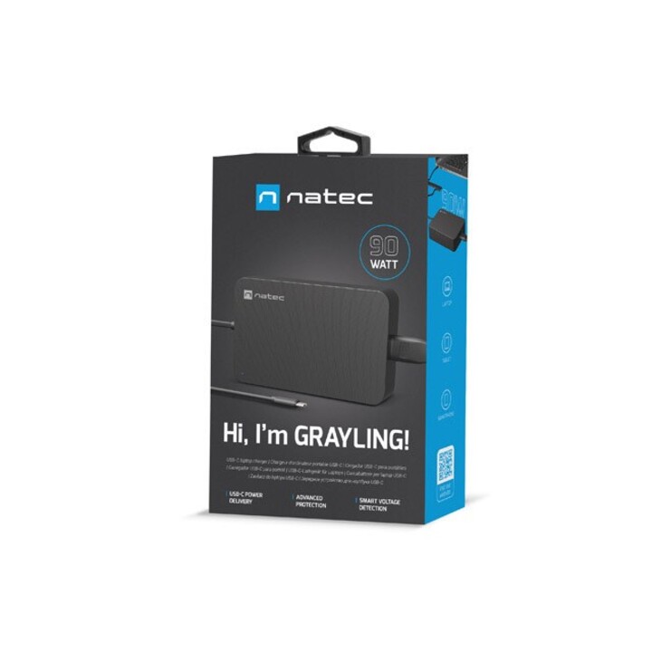 NATEC LAPTOP CHARGER GRAYLING USB-C 90W