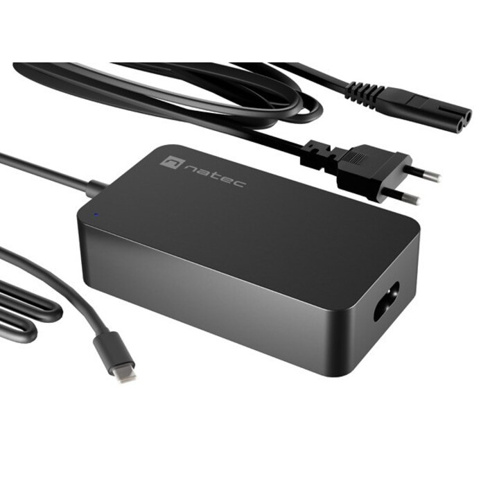 Natec Netzteil Ladegerät Grayling Usb-C 45W für Laptops, Tablets, Telefone Nzu-2033