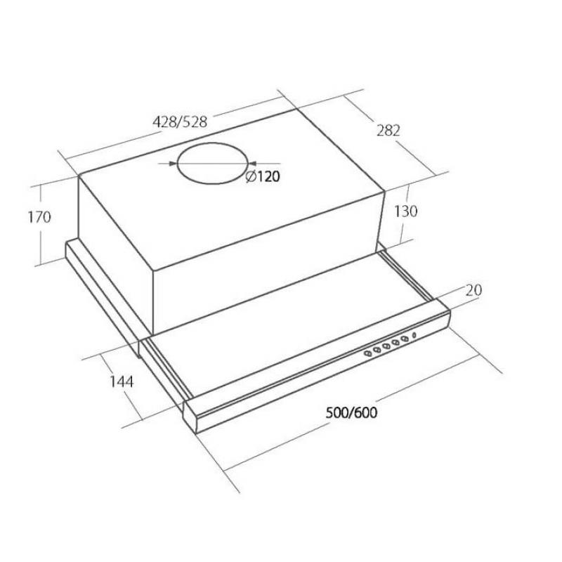 Campana del Gabinete Akpo WK-7 Light Glass 50 Negro