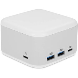 PowerDock - USB-C GaN Power Adapter & 5-Port USB-C Dock - White