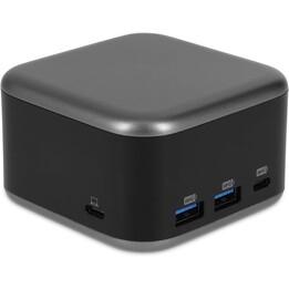 PowerDock - Adaptador de alimentação USB-C GaN e base USB-C de 5 portas - preto