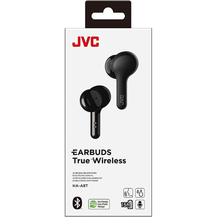 Cuffie Bluetooth JVC HA-A8T con custodia di ricarica/ 6 ore di autonomia/ Nero