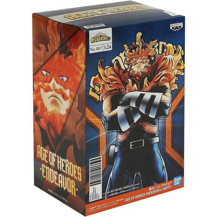 Banpresto Figura di Azione Enji Todoroki Endeavor My Hero Academia Age Of Heroes 19 cm BP16125 Multicolore