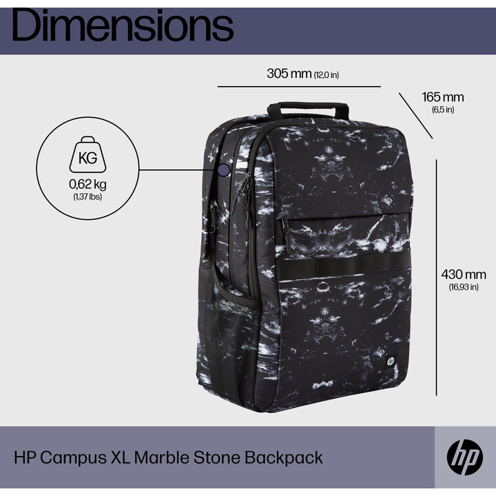 Hp campus xl marble stone backpack