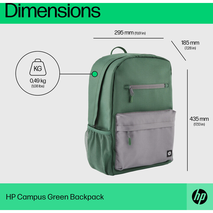 mochila verde campus hp