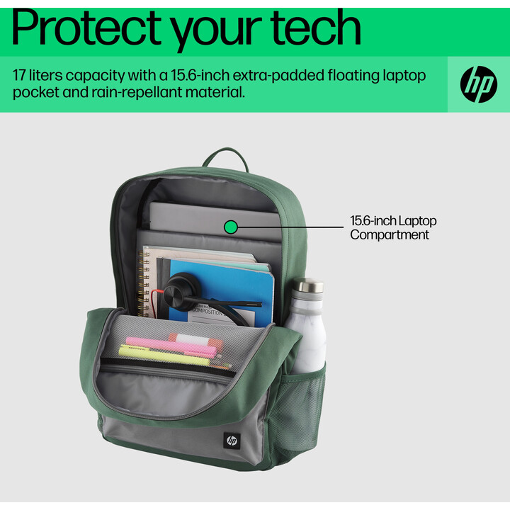 mochila verde campus hp