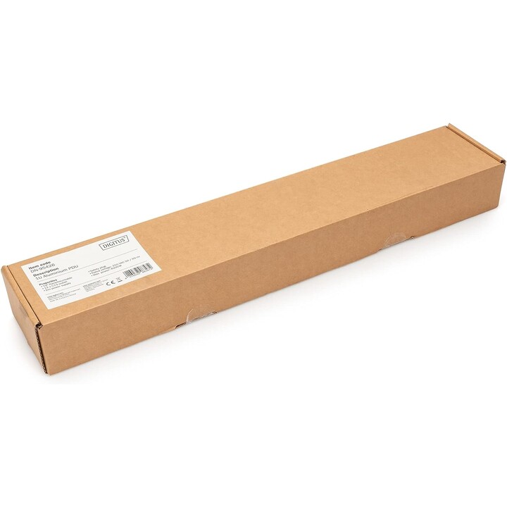 Digitus Power Strip, 12 C13 Steckdosen, 1U, 250VAC, 50/60Hz, 10A, mit Leitungsschutzschalter Schwarz, Silber