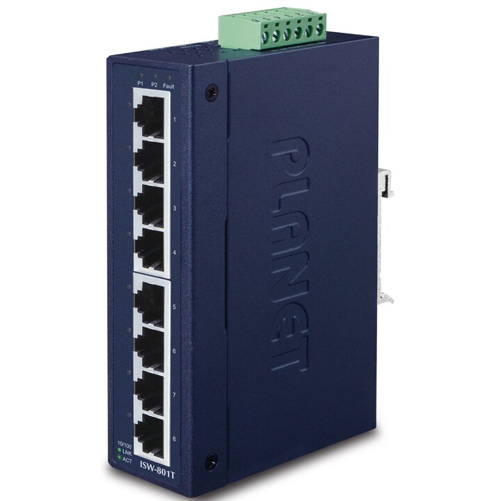 INTERRUTTORE PLANET IP30 SLIM 10/100 8 PORTE INDUSTRIALE