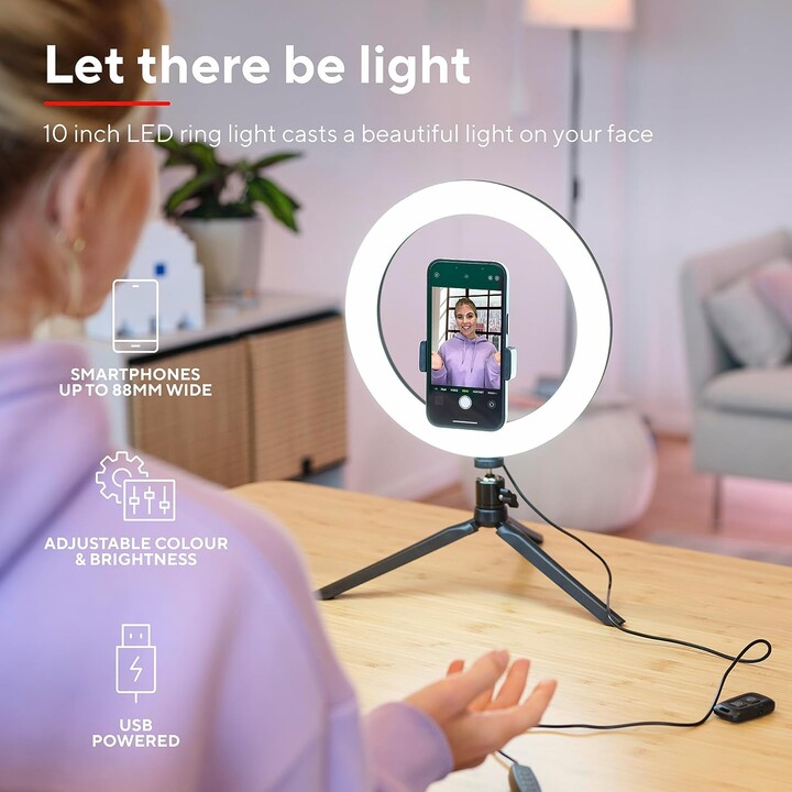 Professional Light Ring + Trust Maku+ Screen / Includes Green Screen
