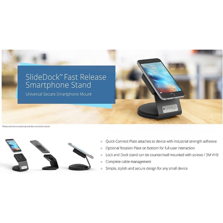 SlideDock security stand for EMV and smartphones