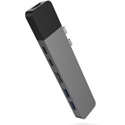 Puerto replicador usb-c hyper dual 6 en 2 para macbook air / pro gray