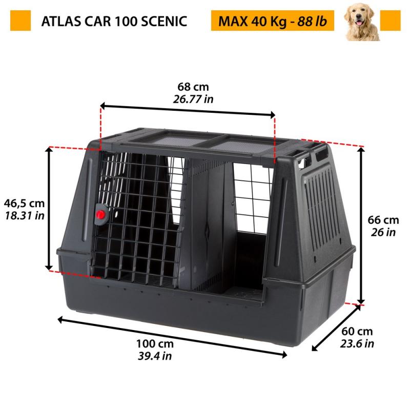 FERPLAST Atlas Car 100 Scenic, transportador de coches para animales