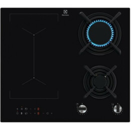 Placa De Inducción De Gas Mixta De 2 Zonas Electrolux 60 Cm Negro